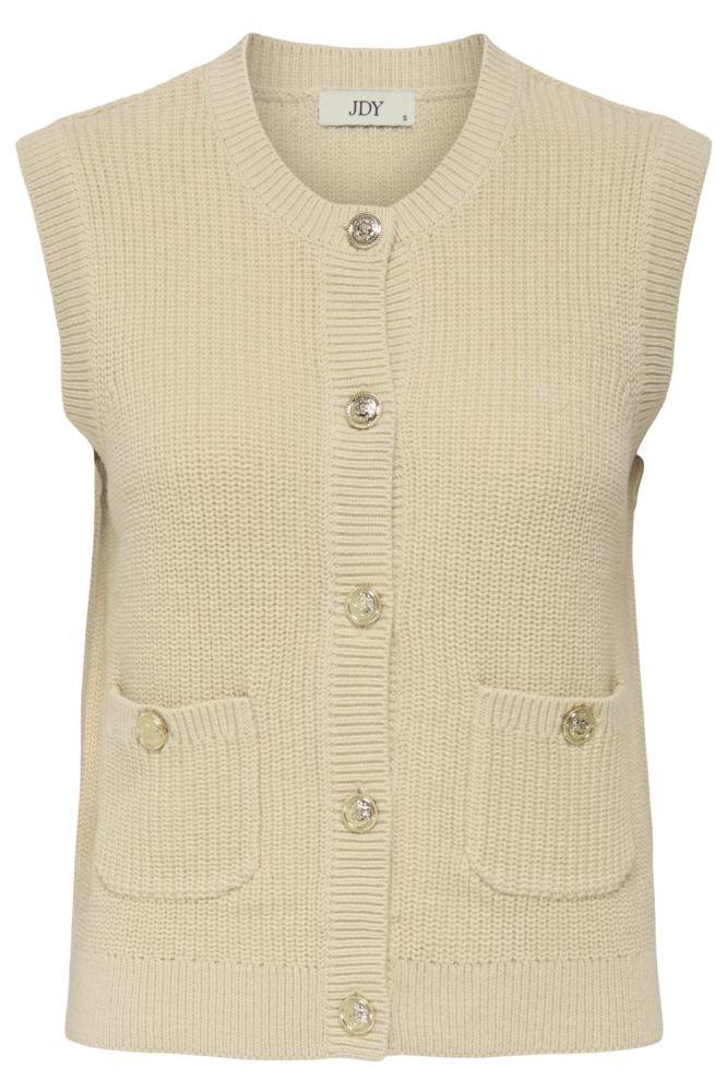 JDYSTELLA S/L O-NECK VEST KNT 15355493 WHITECAP GRAY